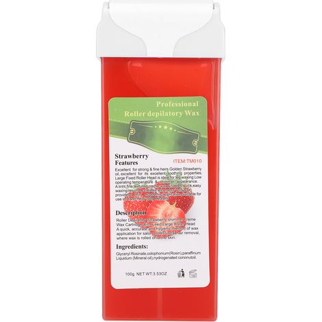 Rouleau de Cire Épilation 100g pour Corps, Jambes, Maillot, Aisselles - Parfum Fraise (1/5)