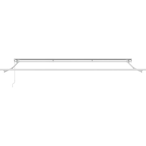 Cadre de auvent manuel Réglable Blanc 4 × 3 m Acier