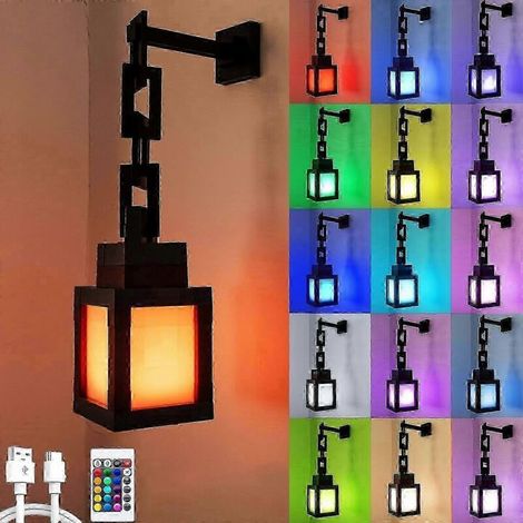 Veilleuse lanterne LED 16 couleurs, rechargeable avec télécommande, lampe de chevet, cadeau cosplay pour garçons de 25 à 26 ans (1/4)