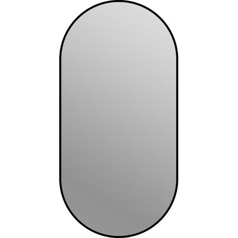 Miroir mural arche 60×120 cm avec cadre en aluminium noir - Miroir argenté sans cuivre HD, installation verticale ou horizontale (1/5)