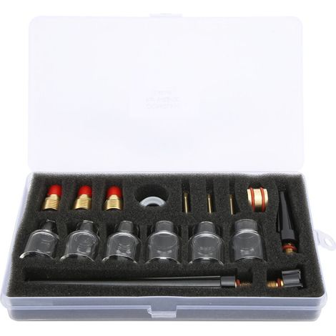 Kit d'accessoires pour chalumeau de soudage, bec en verre, buse et pince tungstène pour pistolet à argon WP9/20 (1/5)