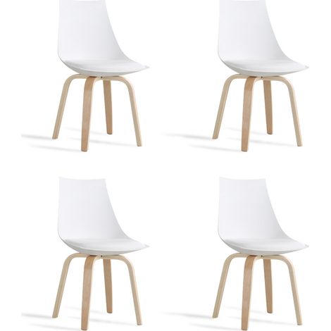 Lot de 4 chaises scandinaves blanches - Nicosie