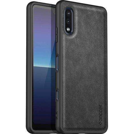 CUSTODIA NERA PER SONY XPERIA ACE SO-02L ELEGANTE RETRO IN PELLE PU (1/5)