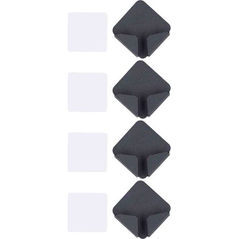 4Pcs No‑Punch Power Cable Storage Rack Wall‑Mounted Socket Power Cord Hook Holder Bracket Black (1/5)
