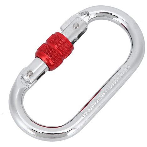 Mousqueton de sécurité en forme de O pour escalade et yoga, équipement de hammock à vis, finition électrophorétique noire (1/5)
