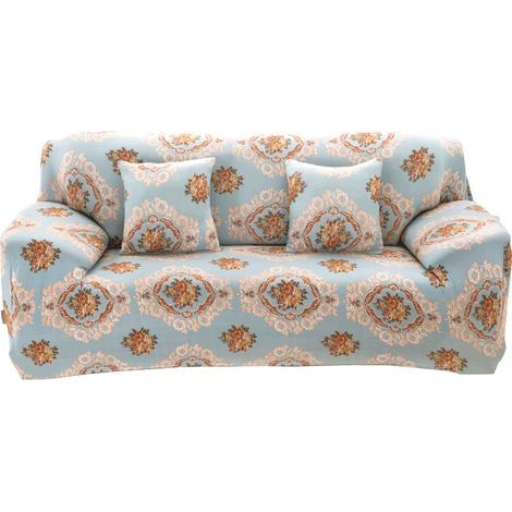 Housse de Canapé 2 Place 140 180cm Couverture Canapé avec Accoudoirs Moderne Couvre Canapé Bleu Elastique Universelle Revêtement de Canapé Housse de Protection (1/3)