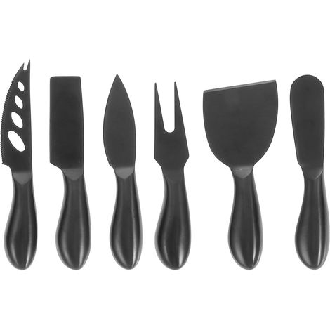à fromage avec manche en acier inoxydable noir lot de 6