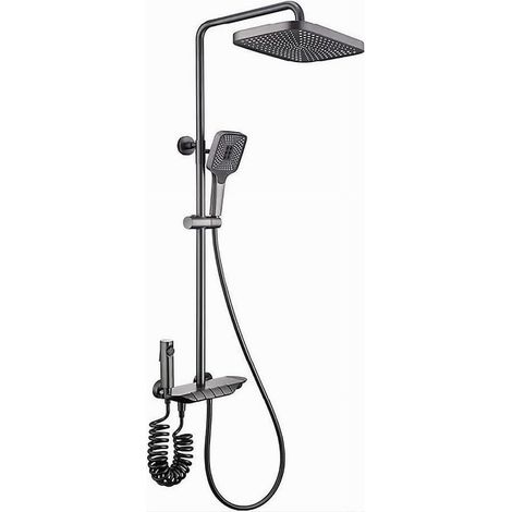 Cleafe - Set Saliscendi Bagno Colonna Doccia Miscelatore Rubinetto Soffione Doccetta Bidet 87346 - (1/5)