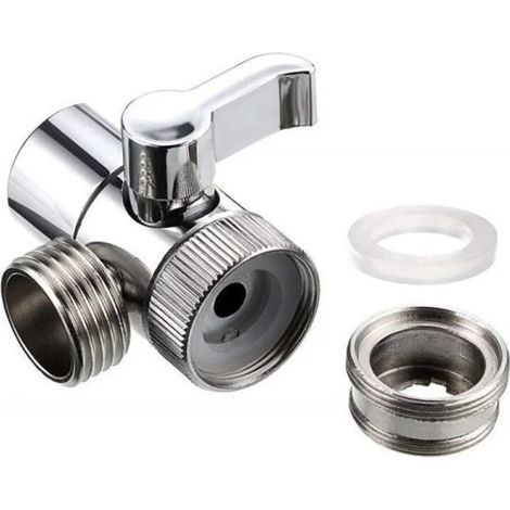 Inverseur Bidet - Laiton Chromé - Pour Robinet Lavabo et Douchette WC - 47 x 30 x 30 mm - 1 Pièce (1/5)