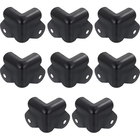 8 protège-coins décoratifs, bois, noir, pour boîtes en bois (1/5)
