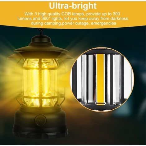 Torcia elettrica - Lanterna da campeggio ricaricabile con gancio - Alta luminosità, impermeabile, luce di emergenza e luce da escursionismo (1/4)