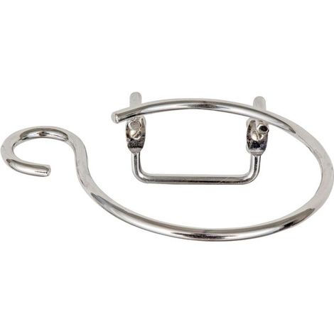 Wenko 18280100 Porta Asciugacapelli Milano con Portacavo per il Montaggio a Parete, Acciaio, 11 x 4,5 x 12 cm, Cromo