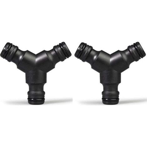 Plastic Snap-on Hose Splitter (3-Way) Y Male Garden Hose Connector Y Fitting 2 Pack (1/5)