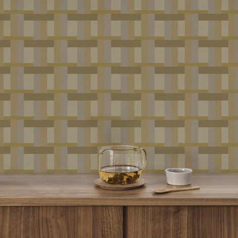 Papier peint intissé Parfaite symétrie 1005 x 52cm Beige, marron, gris (1/5)