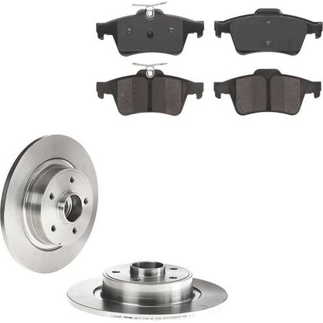 KIT FRENI POSTERIORI compatibile con RENAULT LAGUNA II (BG0/1) - DISCHI + PASTIGLIE OEM: P 59 044 / 17155 , 17155C , 17029 /SOSTITUZIONE DIRETTA/BASSA POLVERE/SILENZIOSO (1/5)