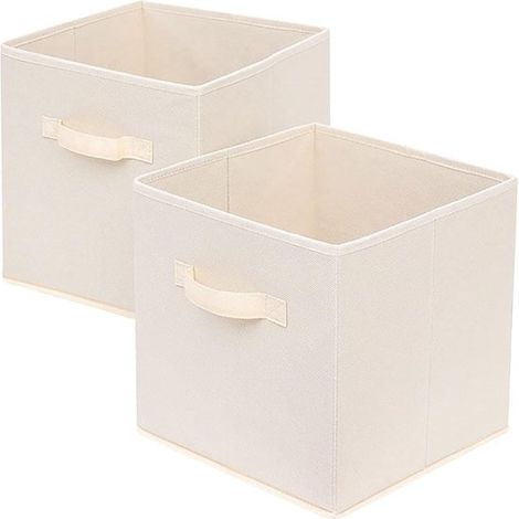 Set di 2 divisori cubici pieghevoli con maniglie per cassetti dell'armadio, ideali per riporre biancheria intima e calzini. (1/5)