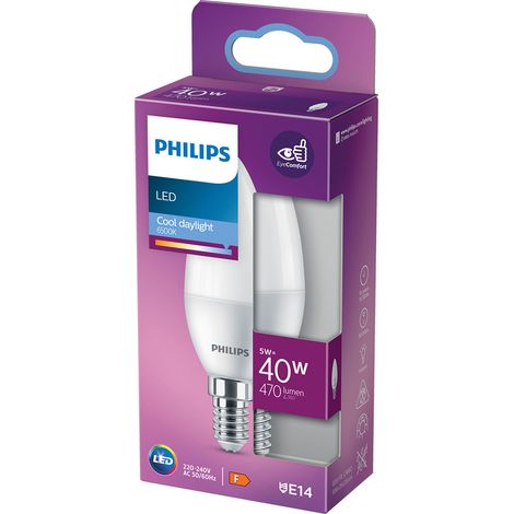 LAMPADA A LED 'OLIVA' FREDD.6500K 4,9 W=40W E14 - 470 lm- 4 pezzi  - PHILIPS