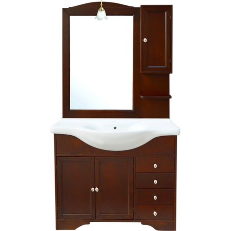 MOBILE BAGNO MONIQUE CON LAVELLO INTEGRATO E SPECCHIO 85 Misura: cm 85 (1/3)