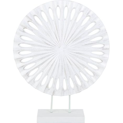 TrendLine Dekoaufsteller Holz Mandala 38 x 30 cm weiß Skulptur