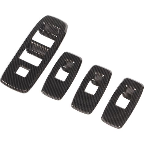 Copertura del pannello di controllo degli alzacristalli in ABS effetto fibra di carbonio, adesivo di ricambio per il pulsante dell'interruttore di sollevamento per Ford Ranger (4 pezzi). (1/4)