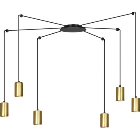Suspension Emibig Traker noire/or 6xGU10 réglable 300cm (1/5)