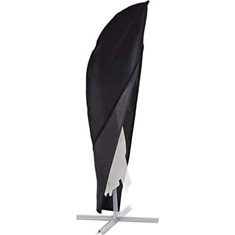 Housse de parasol imperméable, grande housse de parasol déporté robuste avec fermeture éclair 265 cm (50 x 70 x 40 cm) - Noir