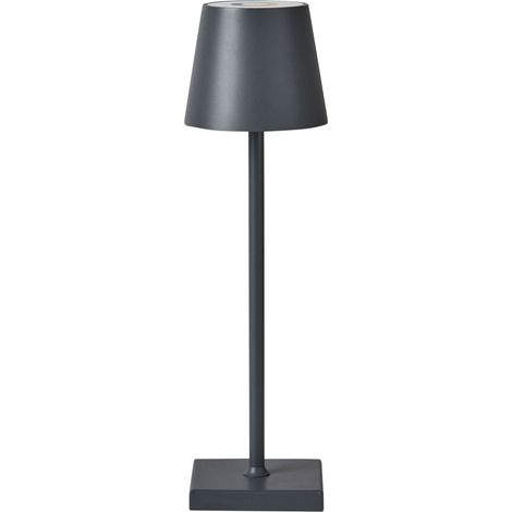 Lampe à Poser Moderne en Fer et Aluminium Intérieur et Extérieur Gris Foncé Valira