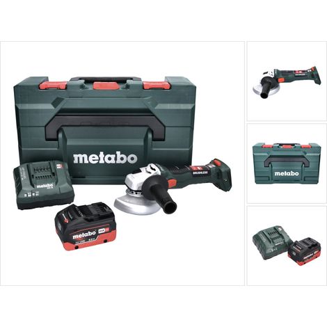 Metabo W 18 LT BL 11-125 Smerigliatrice angolare a batteria 18 V 125 mm senza spazzole + 1x batteria 8,0 Ah + caricatore + metaBOX