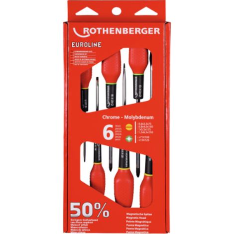 ROTHENBERGER Schraubendreher-Set EUROLINE, 2xPZ, 4xSchlitz - 73571 (1/3)