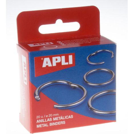 CAJA 20 UDS. ANILLAS METÁLICAS ARTICULADAS 20 MM APLI 451
