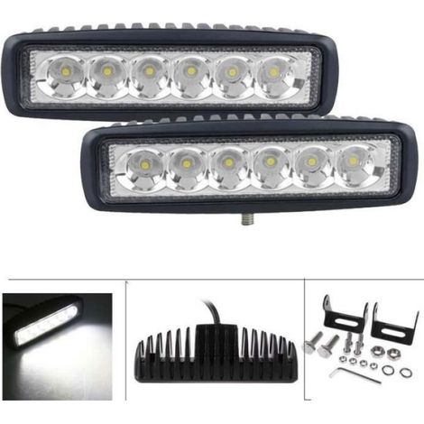 2PC 18W LED Spot Lampe de Voiture Phare de travail LED Feux SUV ATV phares