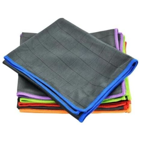 Lot de 4 chiffons en microfibre pour vitres de voiture Chiffons carbone Pour vitres voiture cristallines Sans peluches sans traces (1/5)