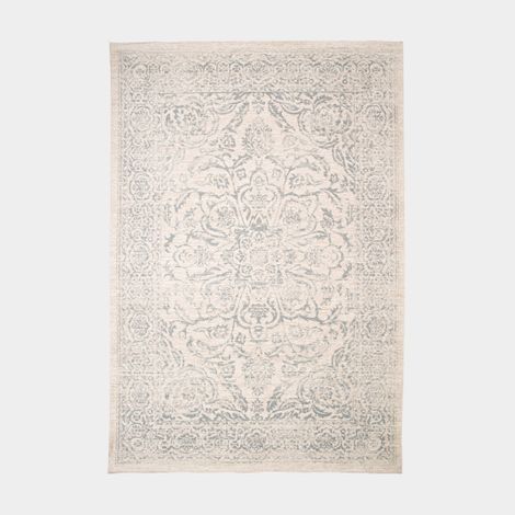 Tapis à motif oriental en tissu chenille recyclé - Camélia - Gris - 200 x 290 cm (1/5)