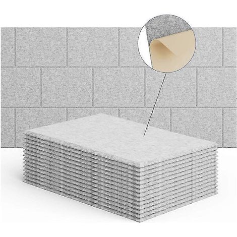 Lot de 15 panneaux muraux acoustiques 12 x 8 x 4 pouces, panneaux auto-adhésifs absorbant le son, pour studios d'enregistrement. (1/5)