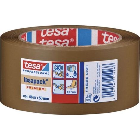 Verpackungsklebeband PVC tesapack® 4124 chamois Länge 66m Breite 50mm Rolle TESA
