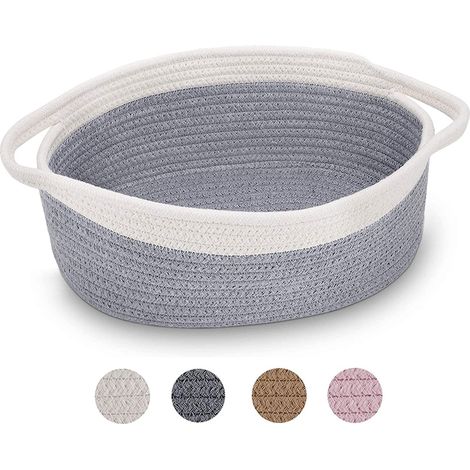 Panier De Rangement - Coton - 30 X 20 X 12 5 Cm - Pour Chats Chiens Jouets Décoration Intérieure - Lot De 2 (1/4)