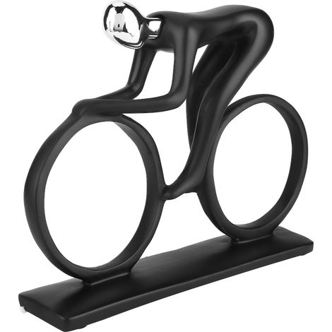 Sculpture abstraite moderne artisanale, statue de sport, figurine en résine sculptée (cycliste) (1/5)