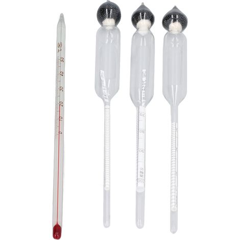 Alcoomètre 3 pièces avec thermomètre et cylindre en verre pour tester la concentration d'alcool à la maison (1/5)
