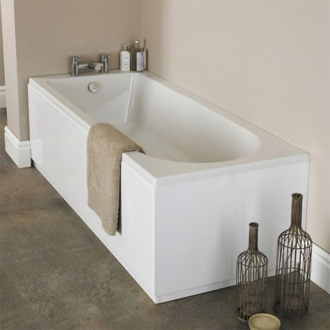 Single 1800mm White Ended Rectangular Bath 1800mm x 800mm - Acrylic (1/3)
