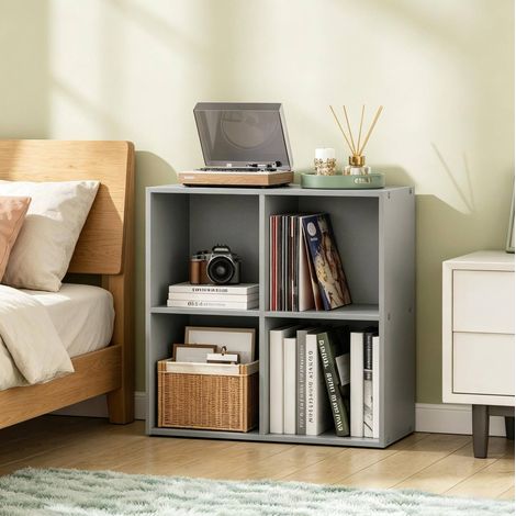 Mueble de almacenamiento cúbico gris de 4 compartimentos en madera de ingeniería HAVRYA (1/5)