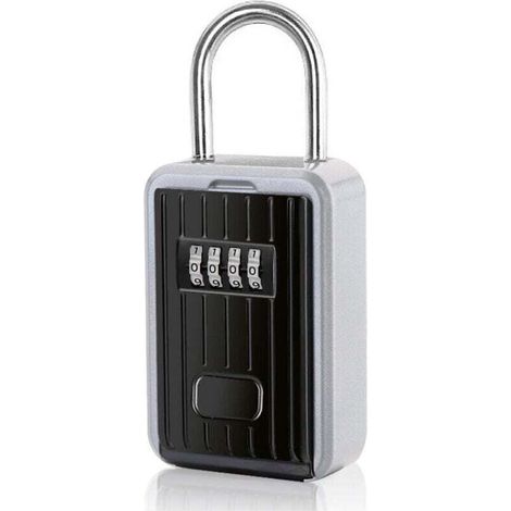 1 Pièce Boite à Clé Sécurisée Montage Mural Boite a Clef avec Code Numérique à 4 Chiffres, Extra Grande Lock Box Coffre a Clefs Exterieur avec Anse (1/4)