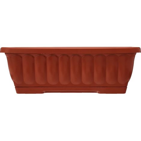 Vaso fioriera balconetta raccoglitore 60x18x16 plastica terracotta fiori piante
