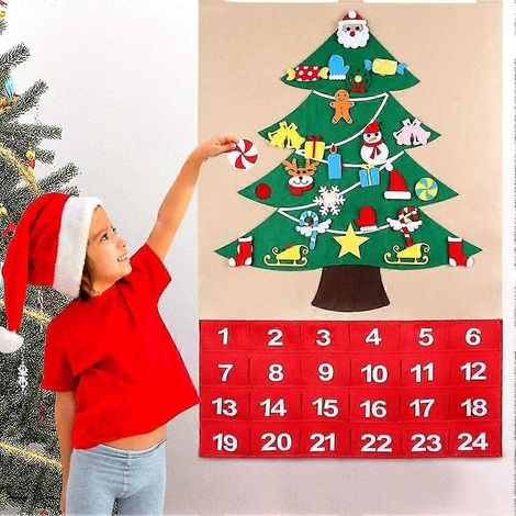 Calendrier de l'Avent DIY avec décorations et poches (24 jours) (style a) bd (1/4)