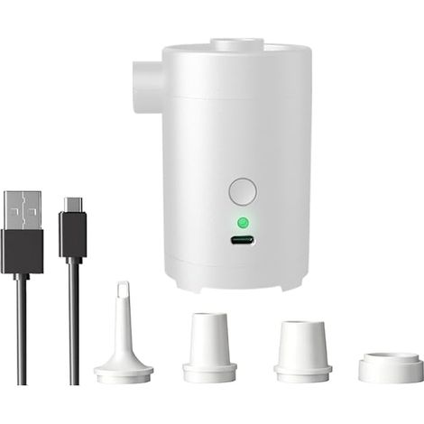 Mini pompe à air électrique portable utilisée pour gonfler et dégonfler les sacs de rangement sous vide pour matelas gonflables, canapés gonflables, bouées de natation, flotteurs de piscine, etc. (1/4)