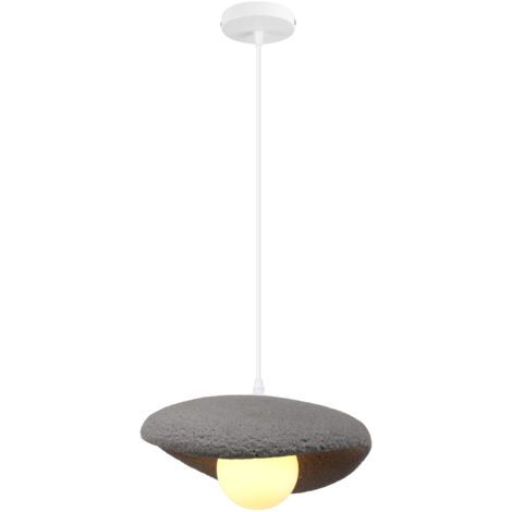 royaluxe- 20CM Suspension Lustre Moderne Lustre Personnalisé Créatif D'Intérieur Plafonnier Rétro E27 Gris Pour Chambre Cuisine (1/5)