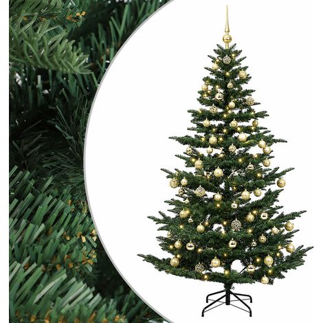 Árbol de Navidad artificial con bolas 180 cm 300 LED vidaXL (1/5)
