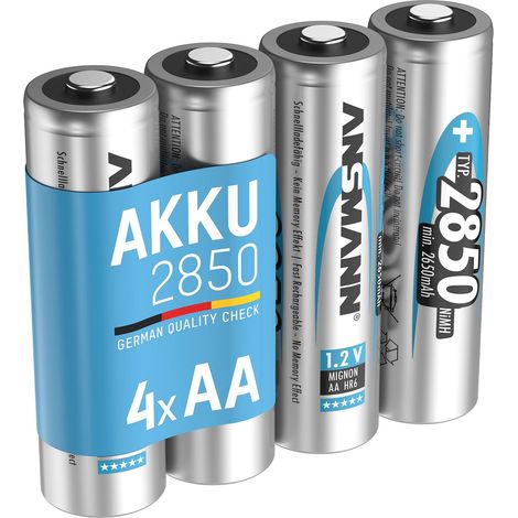 ANSMANN Mignon AA Tipo 2850mAh Batteria Ricaricabile ad Alta Capacita 4x Mignon AA NiMH HR6 (1/4)