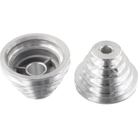 Lot de 2 poulies pagodes en aluminium avec trous de 14 mm et 22 mm de diamètre extérieur de 37 à 81 mm et 44 à 86 mm pour courroie de distribution en forme de V (1/4)