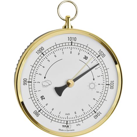 TFA Dostmann Analoges Barometer mit Messingring Barometer Messing 29.4025.32
