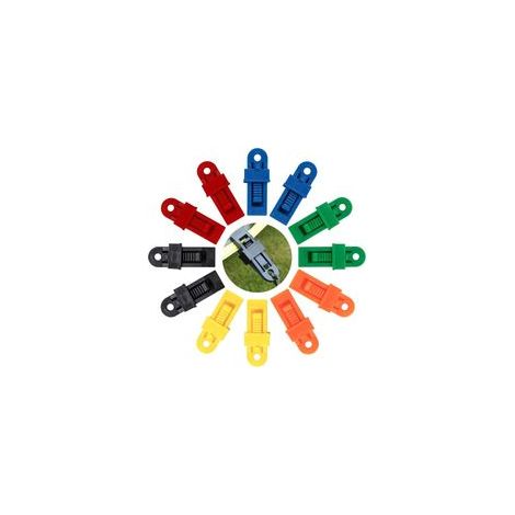 Clip de Tente Multifonctionnel Pinces de Tente en Plastique Clip de Bâche pour l'extérieur Camping Activités et Randonnée 12 Pièces (Multicolore) (1/5)